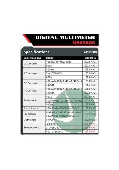 Mastech Ms8360g Dijital Multimetre