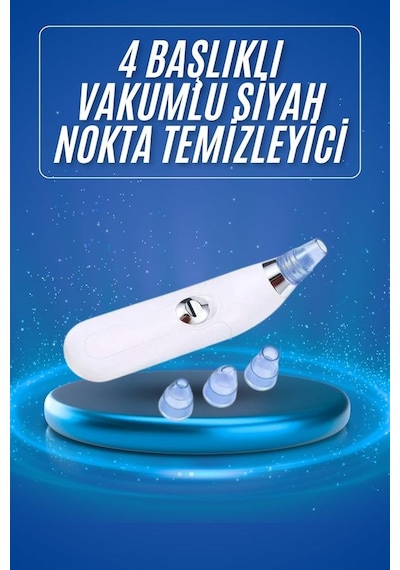 Siyah Nokta Temizleme Cihazı 4 Başlıklı Vakumlu Pilli Ölü Deri Arındırma - Lisinya