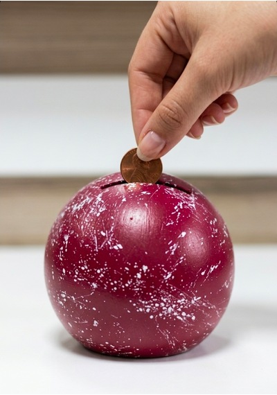 El Yapımı Seramik Küre Kırılabilir Ve Alt Kapaklı Tekrar Kullanılabilir Kumbara Pembe-Beyaz