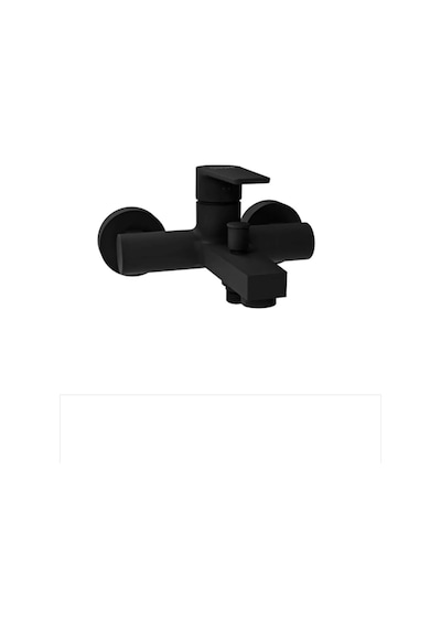 İsaoğlu Yapı Siyah Banyo Bataryası Mat Siyah Kare Banyo Musluğu Pirinç Malzeme Büyük Kare Model Siyah