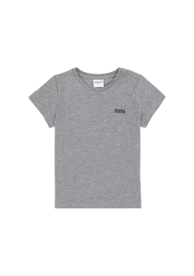 U.S. Polo Assn. Erkek Çocuk Gri Melanj Bisiklet Yaka Tişört 50298086-VR086