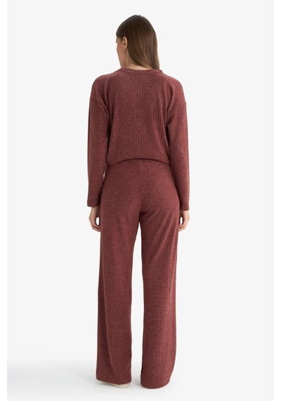 Defacto Straight Fit Düz Paça Selanik Kumaş Pantolon E9910ax25wnbr330 Bordo-br330