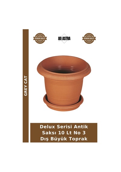 Delux Serisi Antik Saksı 10 Lt No 3 Dış Büyük Toprak