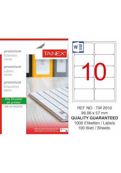 Tanex Tw-2010 99.06X57 MM Laser Etiket  100 Adet