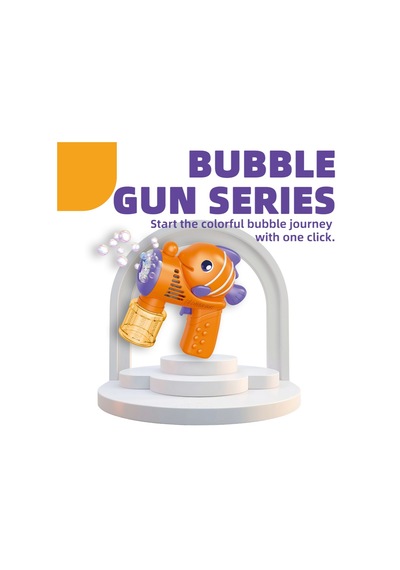 Vıp Yüksek Kalite Işıklı Turuncu Balıklı Köpük Tabancası Clownfısh Bubbles Gun Baloncuk Tabancası