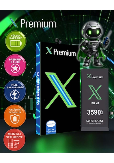 Apple Uyumlu iPhone  Xr Batarya Pil Süper Yüksek Kapasiteli Güçlendirilmiş 3590 Mah Xpremium