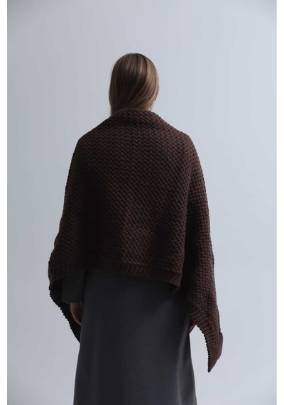 Sheilar Sepet Örgü Triko Şal Kahverengi kahverengi