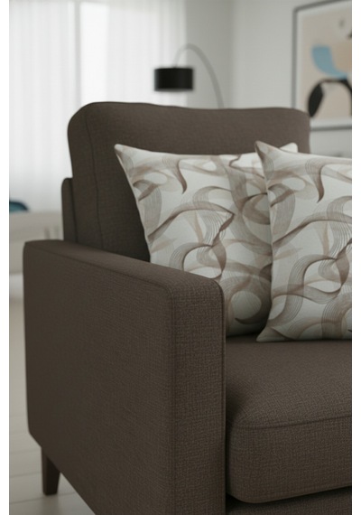 Chevron Bohem Dekoratif Punch Yastık Kırlent Kılıfı 2 Adet 45x45 Zen Dalga Kahverengi 45 x 45