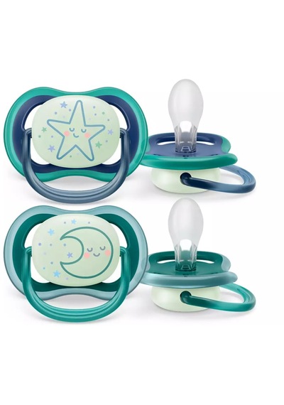 Asfstore Philips Avent Ultra Air Night Karanlıkta Parlar Gece Emziği 6-18 Ay Erkek Scf376/13