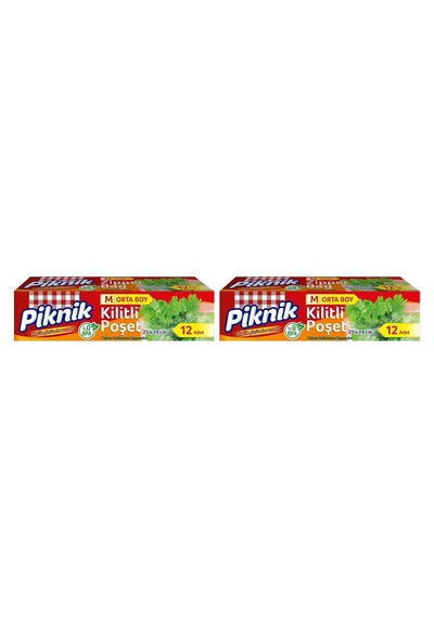 Orta Boy Kilitli Buzdolabı Poşeti 12li 2li Paket