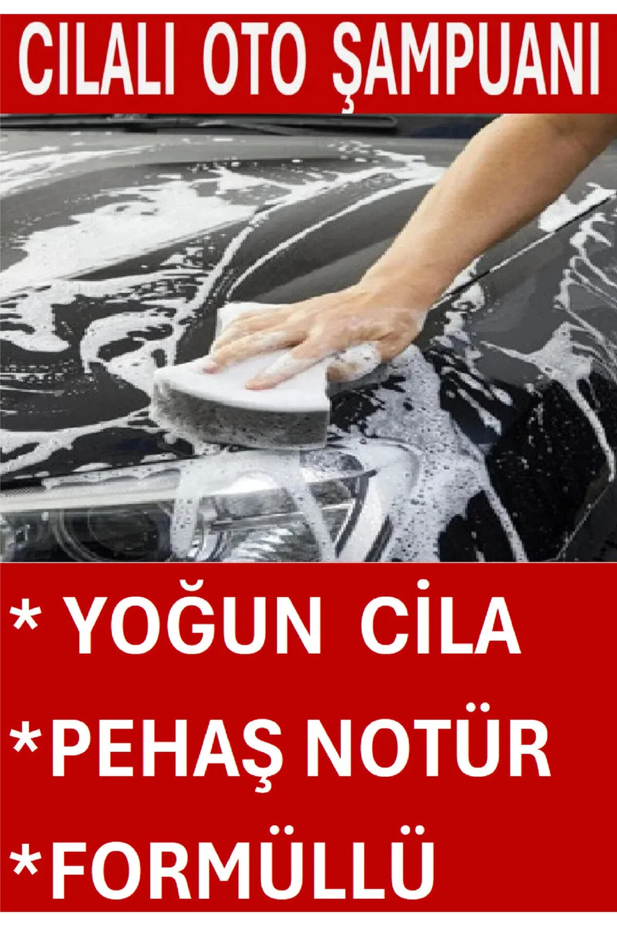 Ph Nötr Formüllü Cilalı Oto Şampuan + Pratik Hızlı Cila Su- Yağmur Kaydırıcı 1 Kg 2 Li Set