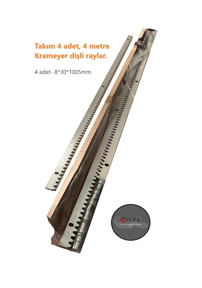 Çelik Dişli Ray M4 8 30 1005mm 4lü Takım Sürgülü Kapı Sistemleri Kremayer