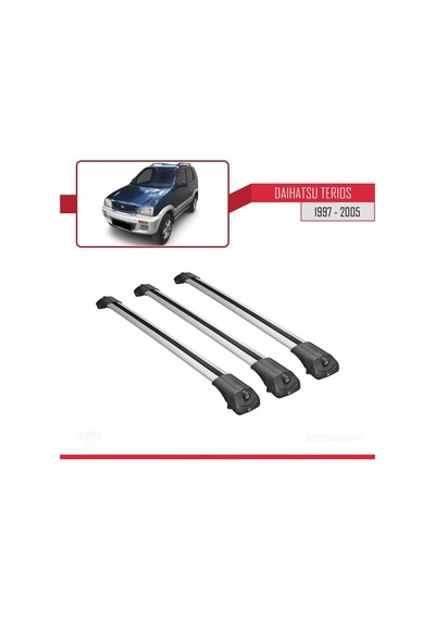 Daihatsu Terios 1997-2005 Arası İle Uyumlu Ace-1 Ara Atkı Tavan Barı Gri 3 Adet Bar
