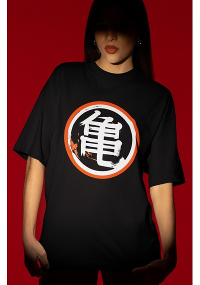 Son Goku Dragon Ball Anime Karakteri Ön Baskılı Unisex Oversize T Siyah