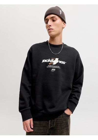 Jack & Jones Jcoclub Brandıng Sweat Crew Neck Siyah Erkek Sweatshirt 12300460