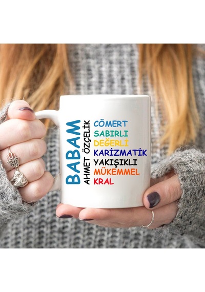 Babam Yazılı Isimli Kupa Bardak
