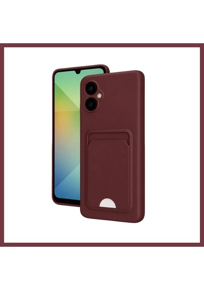 Storeşahin Samsung Uyumlu Galaxy A06 Kılıf Kelvin Kartvizitli Silikon - Bordo Shn0720