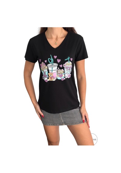 Cassime Kadın Siyah Ayıcık Kalp Çiçek Pul Payet İşlemeli V Yaka %100 Pamuk Tişört Büyük Beden Xl-2xl-3xl Cassime Kadın Siyah Ayıcık Kalp Çiçek Pul Payet İşlemeli V Yaka %100 Pamuk Tişört Büyük Beden Xl-2xl-3xl