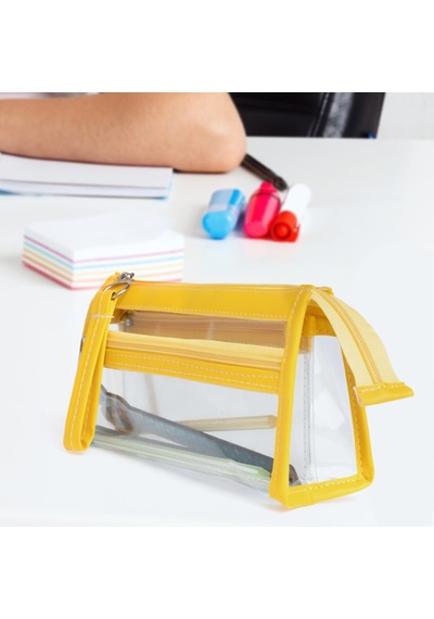 Vukı Kalem Cantası 3 Bolme Derı+pvc Sar Vk-0119-05