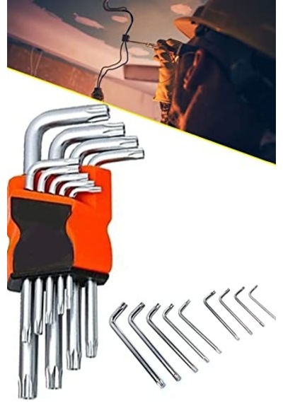 Yltools Yl-008 9 Parça Çift Taraflı Torx Alyan Allen 9 Parça Yıldız Anahtar Takımı 1410