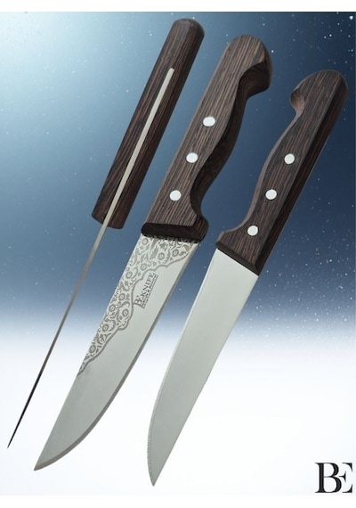 Beknife Bemiral Bıçak No.0 12 Cm 10121.12 Wenge Saplı İşlemeli Kasap Bıçağı 30mm X 120mm X 2.5mm
