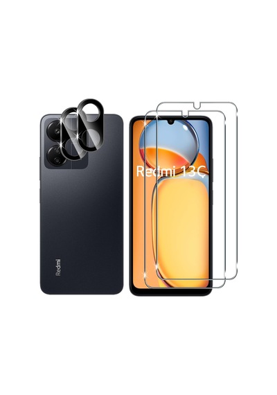 Xiaomi Redmi 13c Uyumlu Nano Ekran Koruyucu Ve Kamera Lens Koruyucu Cam 2in1 Set