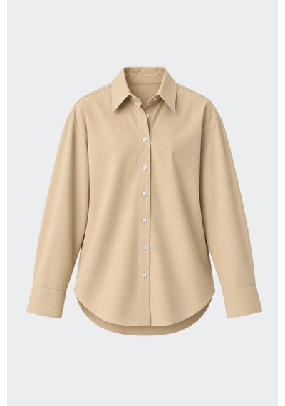 Suud Collection Camel Page Oversize Gömlek