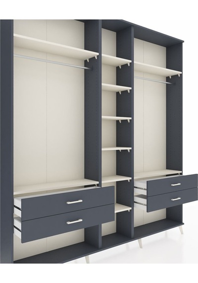 Arges Dolap 10 Raflı 4 Çekmeceli 2 Askılı 220x30x243 Antrasit-aytaşı/antrasit Aytası/antrasıt Arges Dolap 10 Raflı 4 Çekmeceli 2 Askılı 220x30x243 Antrasit-aytaşı/antrasit Aytası/antrasıt