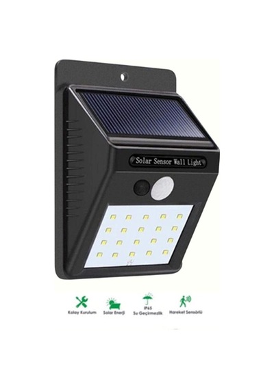 Hareket Sensörlü Solar Lamba 120 Algılama Açısı, 34 Metre Mesafe, Suya Dayanıklı Led Çok Renkli