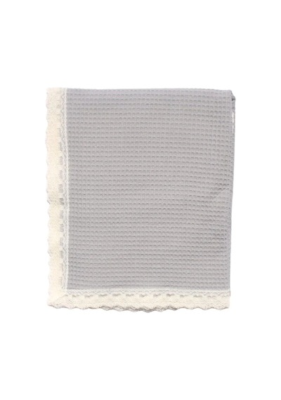 Unisex Gri Dantelli Pike Battaniye 105 120 Cm Çok Renkli