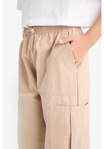 DeFacto Kız Çocuk Paraşüt Kargo Cepli Jogger Paça Pantolon E0162A825SMBG775 Bej