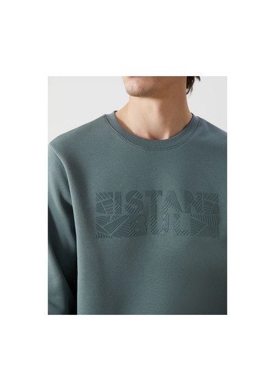 LC Waikiki Lcwk Bisiklet Yaka Uzun Kollu Baskılı Kalın Erkek Sweatshirt Mat Yeşil