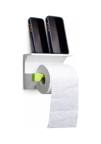 Raflı Duvara Monte Tuvalet Kağıdı Askılığı Telefon & Yedek Rulo Koyma Alanlı Modern Banyo Aparatı Çok Renkli
