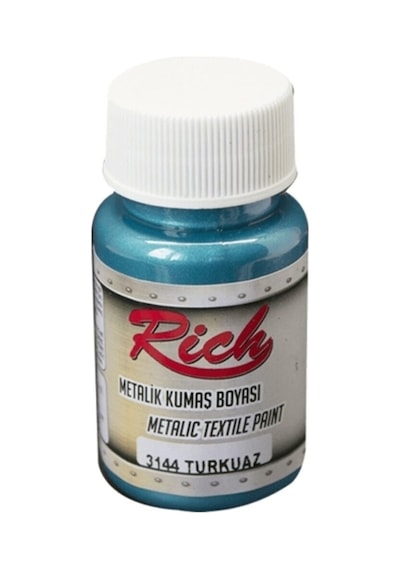 Rich 50 Cc Metalik Turkuaz Akrilik Kumaş Boyası 3144