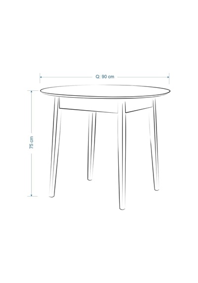 Vilinze Ege Sandalye Avanos Yuvarlak Ahşap Mutfak Masası Takımı - 90x90 Cm Beyaz