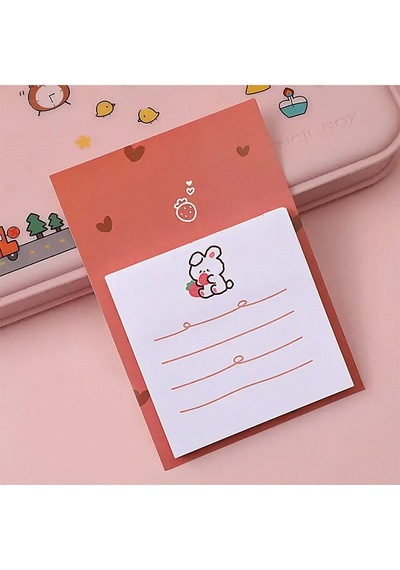 Çilekli Tavşan Temalı Renkli Not Seti Post-it Sticky Note