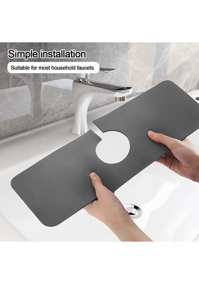Su Emici Lavabo Kenar Matı Kaymaz Mutfak Tezgah Matı, Musluk Damlama Tutucu, Lavabo Sıçrama Koruyucu, Banyo Ve Sünger Tutucu Mat, Su Geçirmez Ve Dayanıklı Banyo Kaymaz Tezgah Mat Çok Renkli Su Emici Lavabo Kenar Matı Kaymaz Mutfak Tezgah Matı, Musluk Damlama Tutucu, Lavabo Sıçrama Koruyucu, Banyo Ve Sünger Tutucu Mat, Su Geçirmez Ve Dayanıklı Banyo Kaymaz Tezgah Mat Çok Renkli