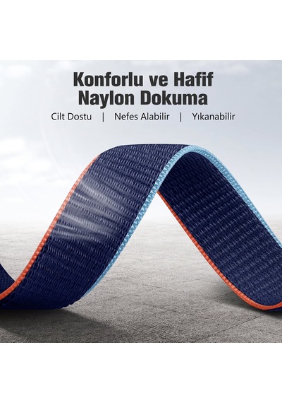 Caseonn Apple Watch Uyumlu Ultra Kordon Hasır Kumaş Nylon Kayış Pudra