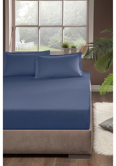 Pierre Cardin Pamuk Lastikli Çarşaf 100x200 İndigo İndigo