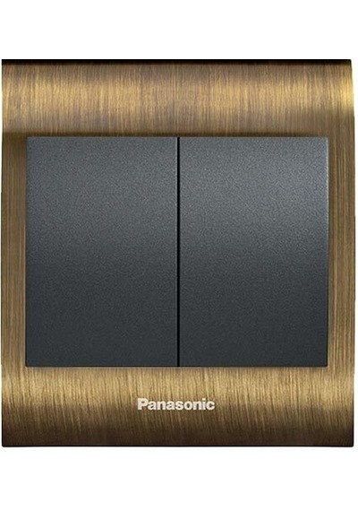 Viko Panasonic Thea Blu İkili Anahtar, Çerçeve Antique+dore, Kapak Füme