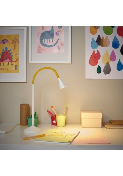 Ikea Nävlınge Çalışma Lambası, Sarı-beyaz, 52 Cm