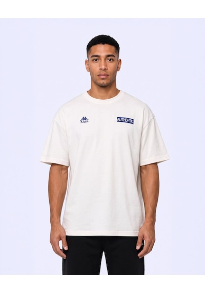 Kappa Authentic Oyster Tur Erkek Beyaz Oversize Tişört