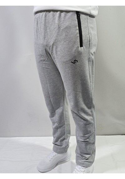 Jump Erkek Slim Fit Pamuklu 2 İplik Eşofman Altı Melanj Gri