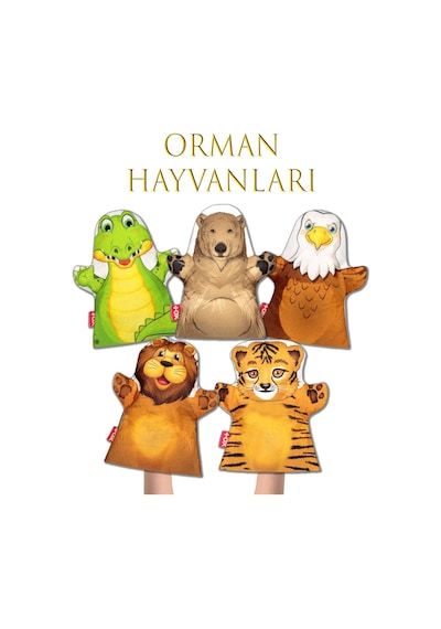 5  Parça  Tox  Orman  Hayvanları  Keçe  El  Kukla  Set  .  Eğitici  Oyuncak