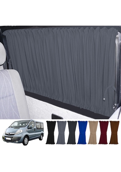 Pandami Opel Vivaro A 2001-2014 Uyumlu Gri Raylı Oto Perde Takımı