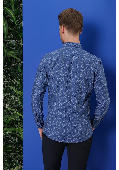 Efor G 1540 Slim Fit Lacivert Klasik Gömlek Lacivert