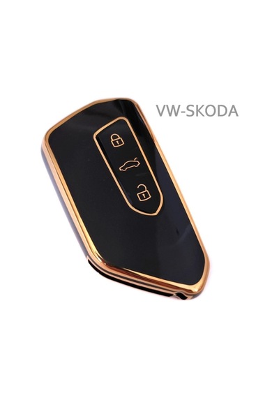 Golf 8 Kumanda Kılıfı Seat Skoda Siyah Gold Altın Renk
