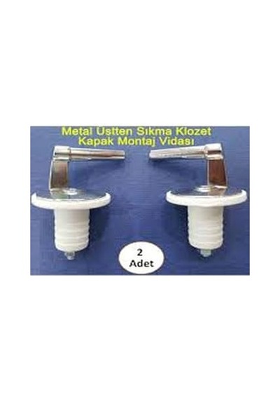 Metal Klozet Kapak Vidası Üstten Sıkmalı Açık Ahşap