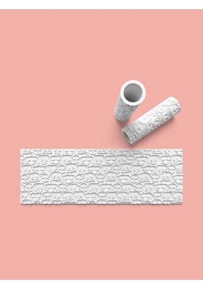 Hamur Seramik Polimer Kil Desen Verici Rulo Silindir 10 Cm Uzunluk 0703-4