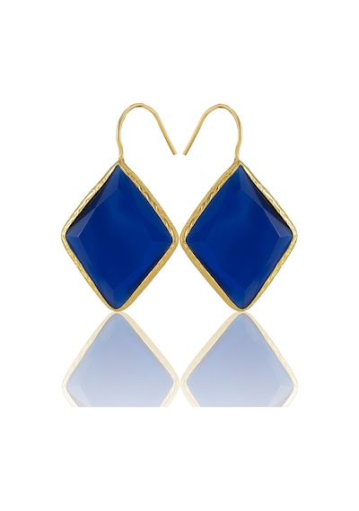 Kadir Jewellery 22 Ayar Altın Kaplama Vintage Küpe -el İşçiliği Ve Hipoalerjenik Küpe Parlement Mavisi 92439032